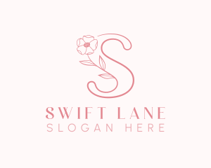 Pink Flower Letter S logo design