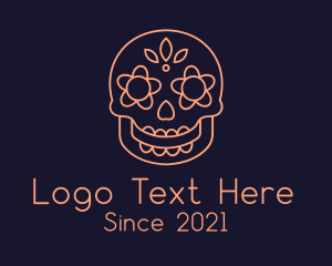 Orange Mexican Skull logo