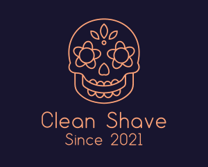 Orange Mexican Skull logo