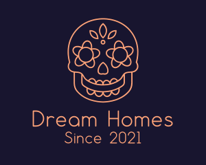 Orange Mexican Skull logo