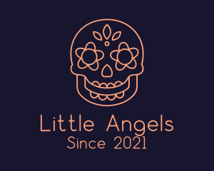 Orange Mexican Skull logo