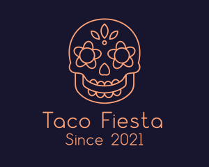Orange Mexican Skull logo