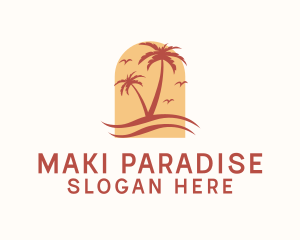 Summer Palm Tree logo design