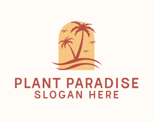 Summer Palm Tree logo design