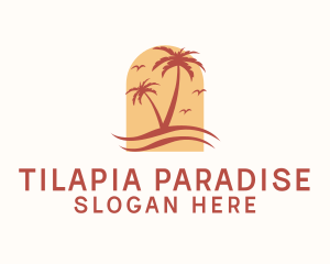 Summer Palm Tree logo design