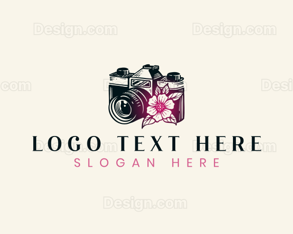 Flower Photography Camera Logo