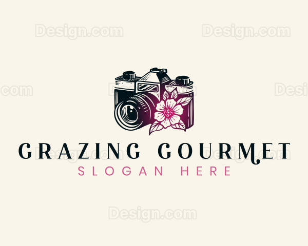 Flower Photography Camera Logo