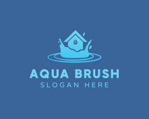 House Water Droplet logo design