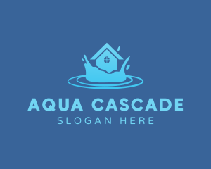 House Water Droplet logo design