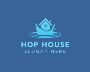 House Water Droplet logo design