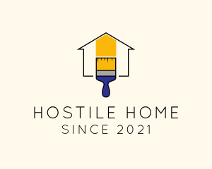 Home Paint Brush  logo design