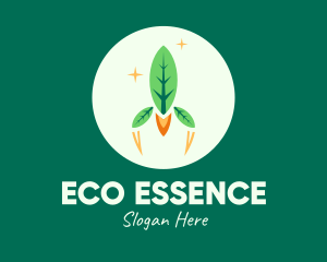 Eco Leaf Rocket Spaceship logo design