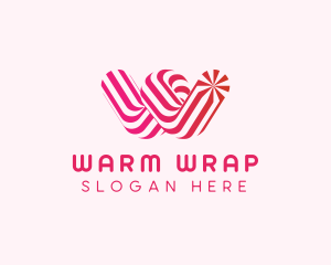 Striped Candy Letter W logo design