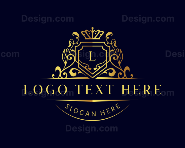 Elegant Crest Floral Crown Logo