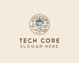 Coffee Cup Sketch logo design