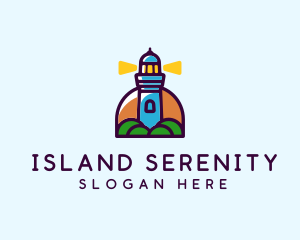 Island Lighthouse Tower  logo design