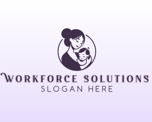 Mom Child Adoption logo design