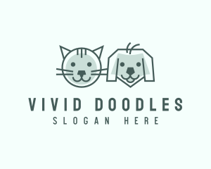 Cat Dog Pet Care logo design