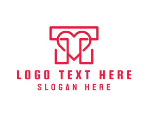 Red Heart Letter T logo