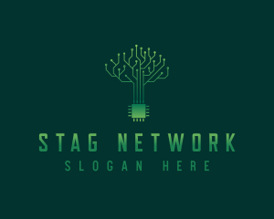 Network Technology Tree logo design