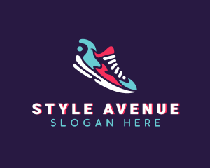 Sneakers Shoe Footwear logo design