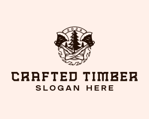 Woodwork Axe Saw logo design