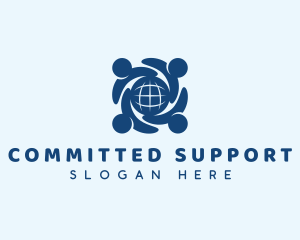 People Globe Support logo design