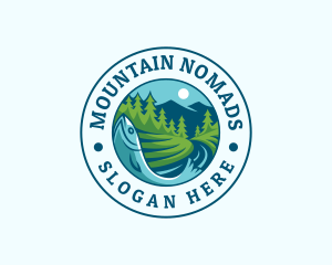 Mountain River Fishing logo design