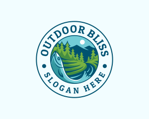 Mountain River Fishing logo design