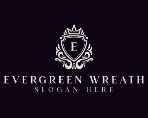 Royal Crown Wreath Shield logo design