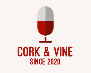 Red Wine Microphone Podcast logo design