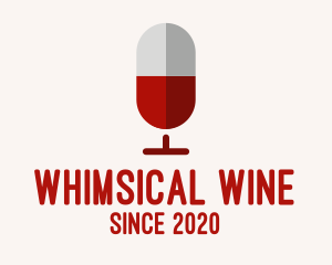 Red Wine Microphone Podcast logo design