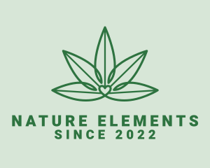 Natural Cannabis Heart logo design