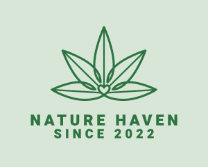 Natural Cannabis Heart logo design