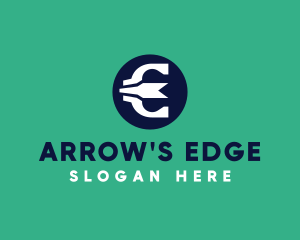 Bow Arrow Letter E  logo