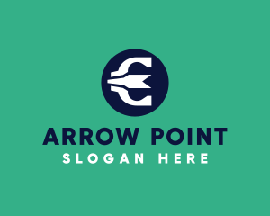 Bow Arrow Letter E  logo