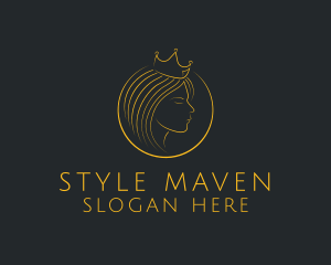 Elegant Crown Woman logo design