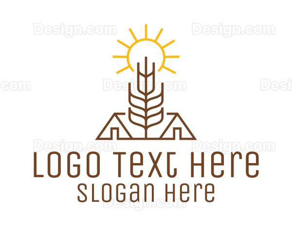 Monoline Wheat Barn Logo