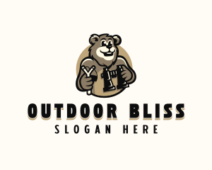 Binocular Bear Camper logo design