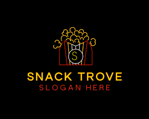 Neon Popcorn Snack logo