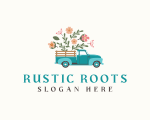 Floral Farm Truck logo design