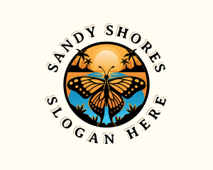 Monarch Butterfly Beach logo design