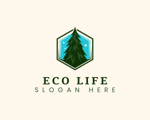 Eco Pine Tree logo design