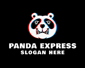 Panda Bear Glitch logo design