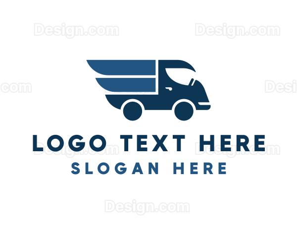 Blue Wings Delivery Truck Logo