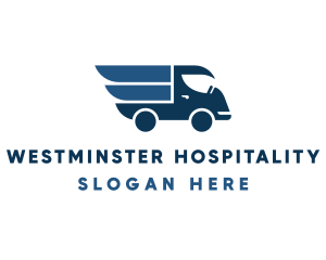 Blue Wings Delivery Truck Logo