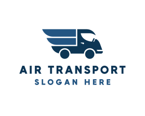 Blue Wings Delivery Truck logo design