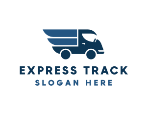 Blue Wings Delivery Truck logo design