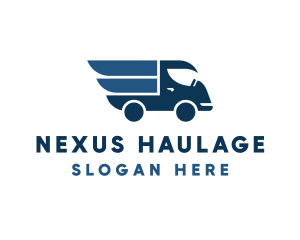 Blue Wings Delivery Truck logo design