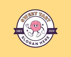 Retro Donut Cartoon logo design